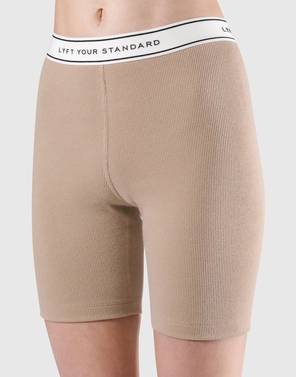 LÝS Rib Woven Shorts - Beige