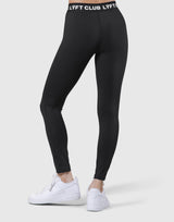LÝFT Club Logo Rib Leggings - Black