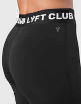 LÝFT Club Logo Rib Leggings - Black