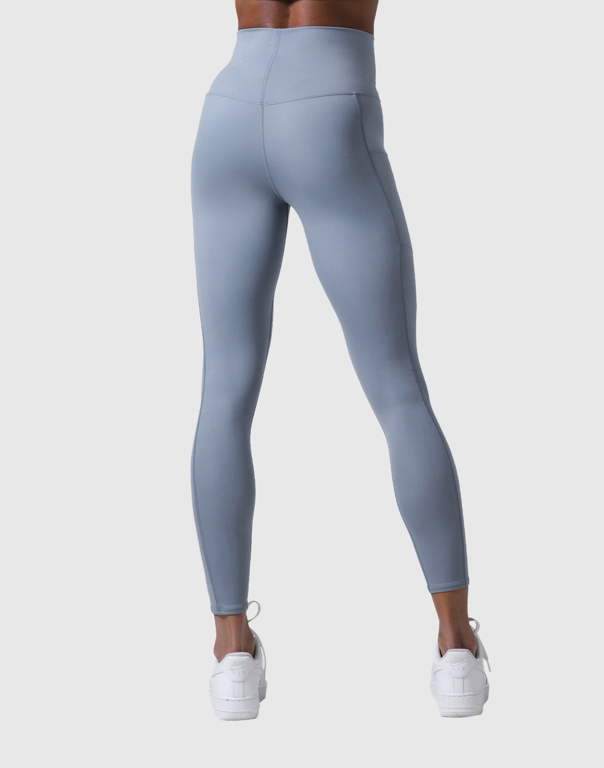 Woven Label Pocket Leggings - L.Blue