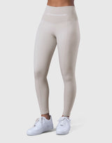 High Rise Waist Rib Leggings - Ivory