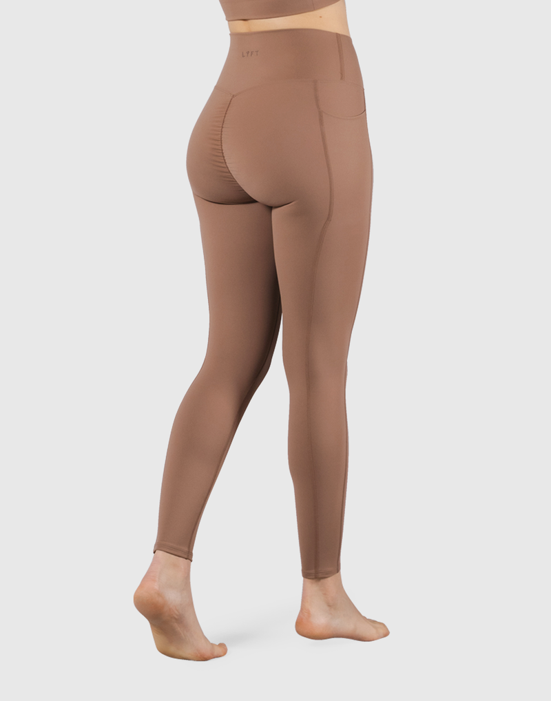 Peach Hip Line Leggings - Brown – LÝFT