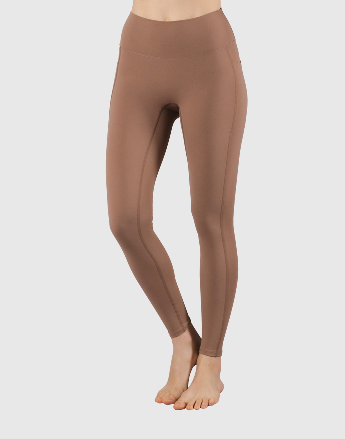 Peach Hip Line Leggings - Brown