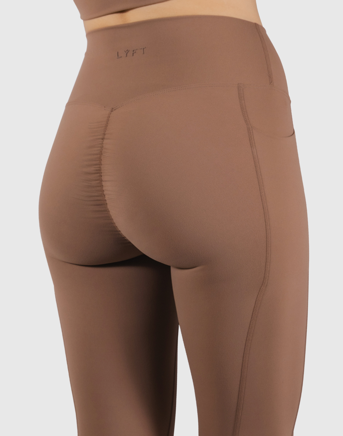 Peach Hip Line Leggings - Brown