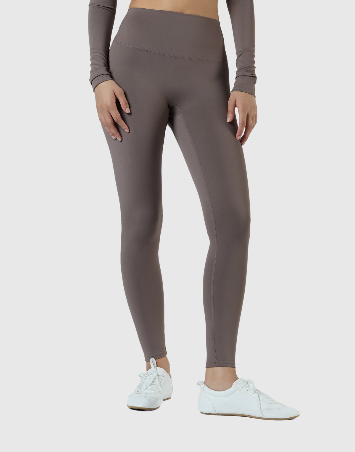Slim Fit Stretch Leggings - Brown