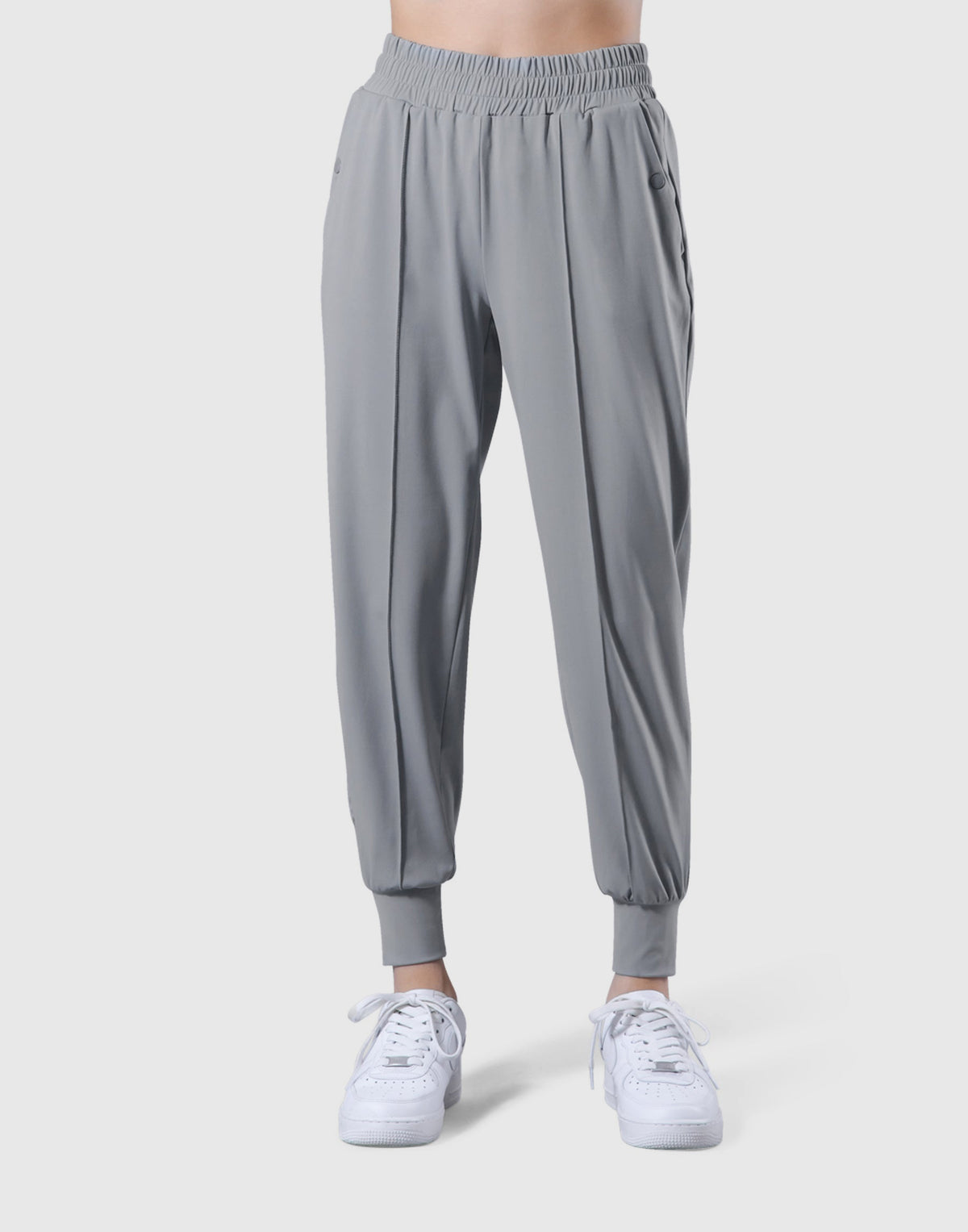 2Way Stretch Pleats Pants - Grey