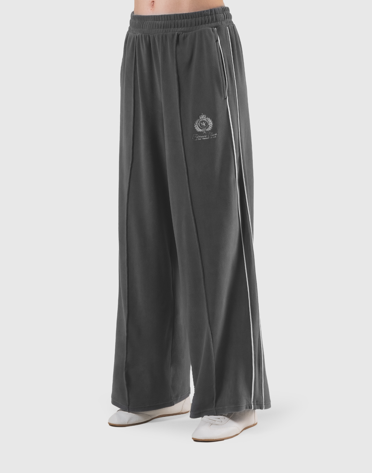 Velour Track Pants - Grey