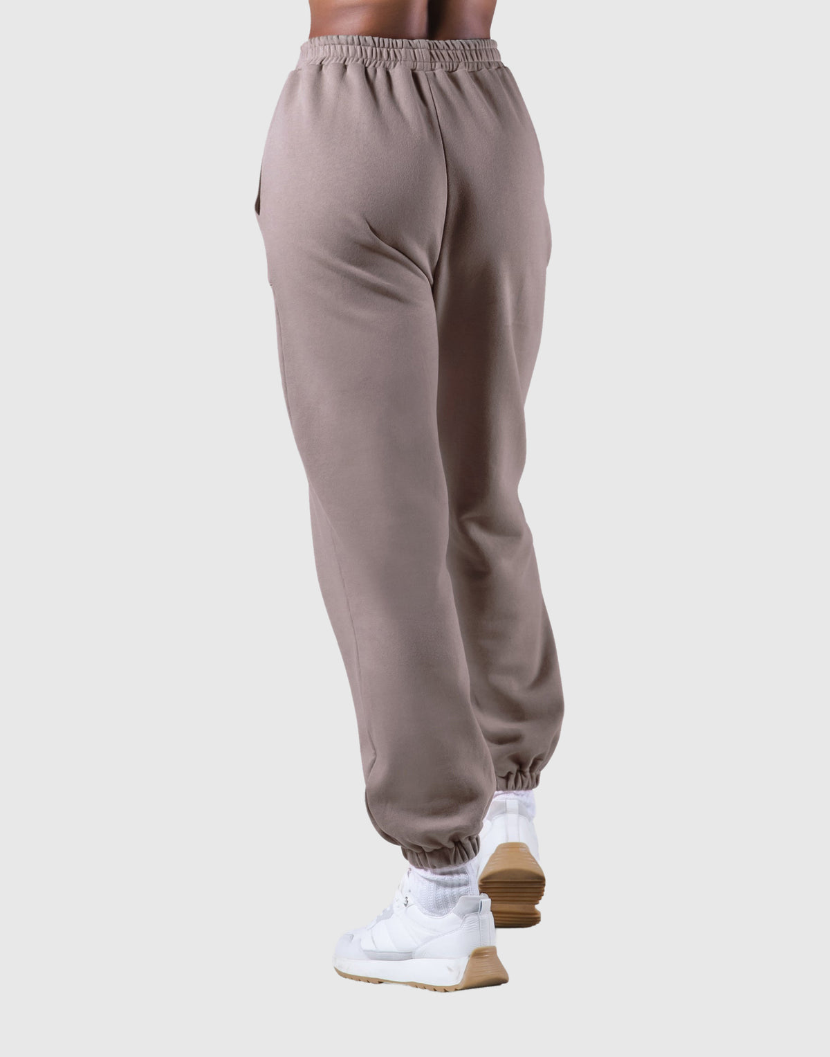 Woven Label Relax Sweat Pants -  Greige