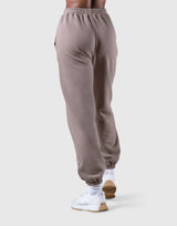 Woven Label Relax Sweat Pants -  Greige