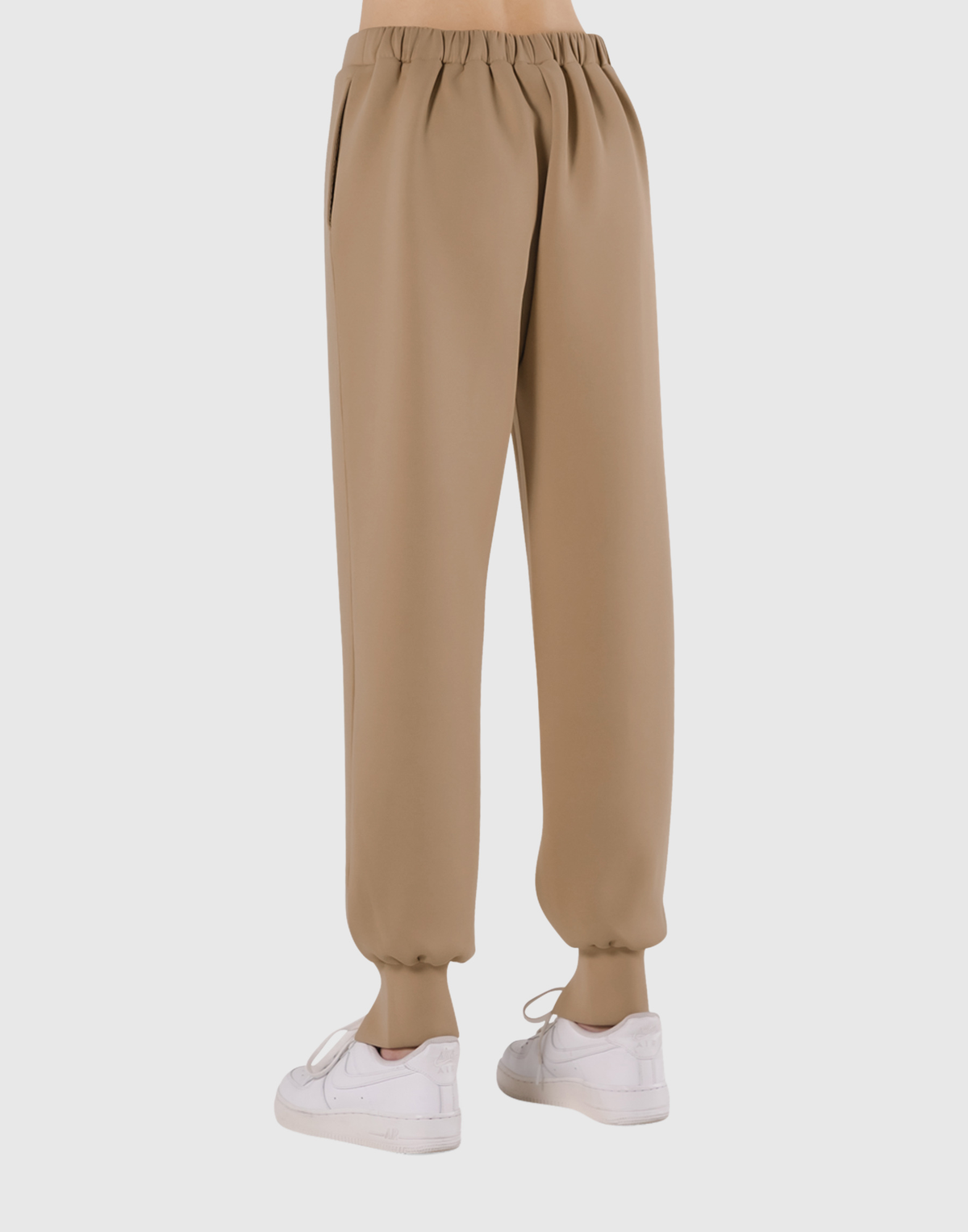 Double Knit Tapered Easy Pants - Beige
