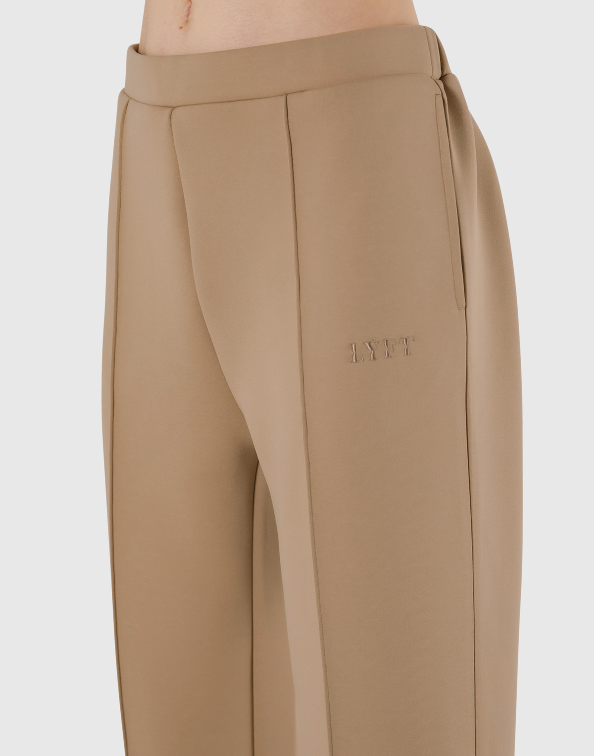 Double Knit Tapered Easy Pants - Beige