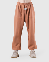 Woven Label Relax Sweat Pants - Coral