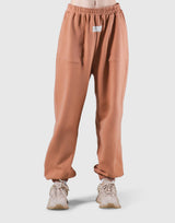 Woven Label Relax Sweat Pants - Coral