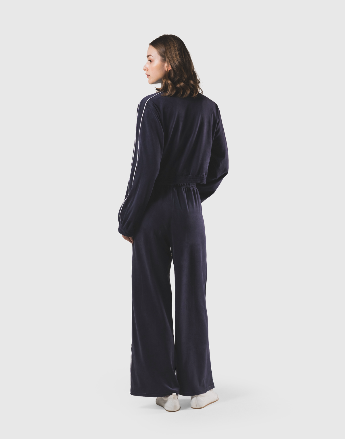 Velour Track Jacket - Navy