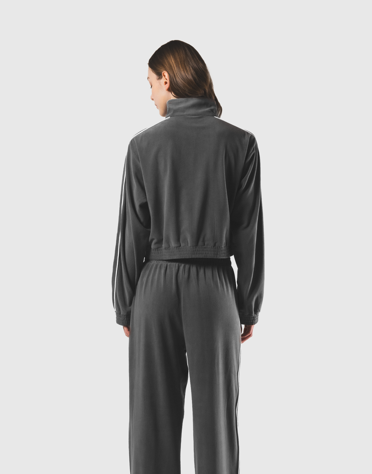 Velour Track Jacket - Grey