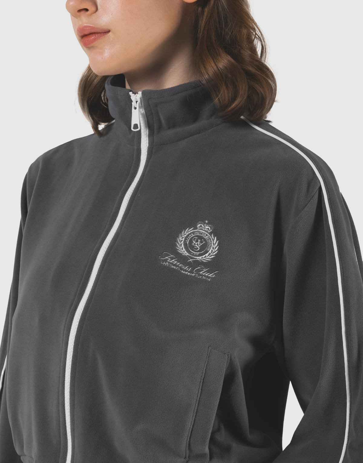 Velour Track Jacket - Grey