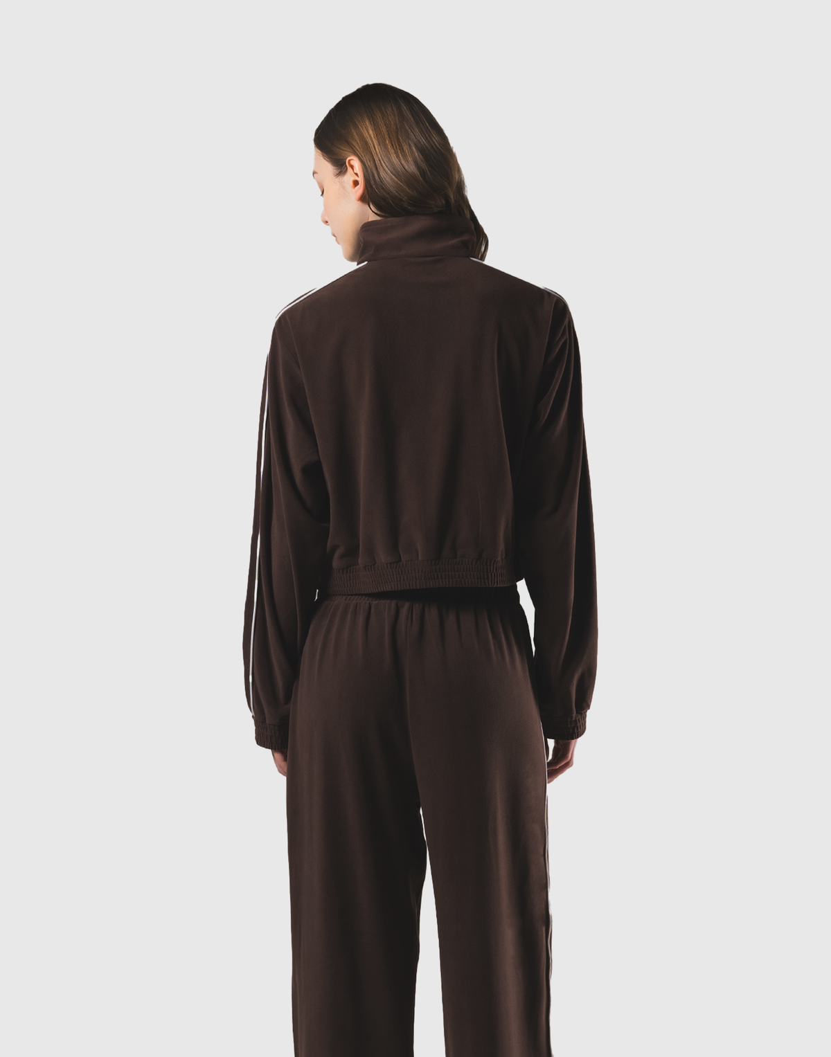 Velour Track Jacket - Brown