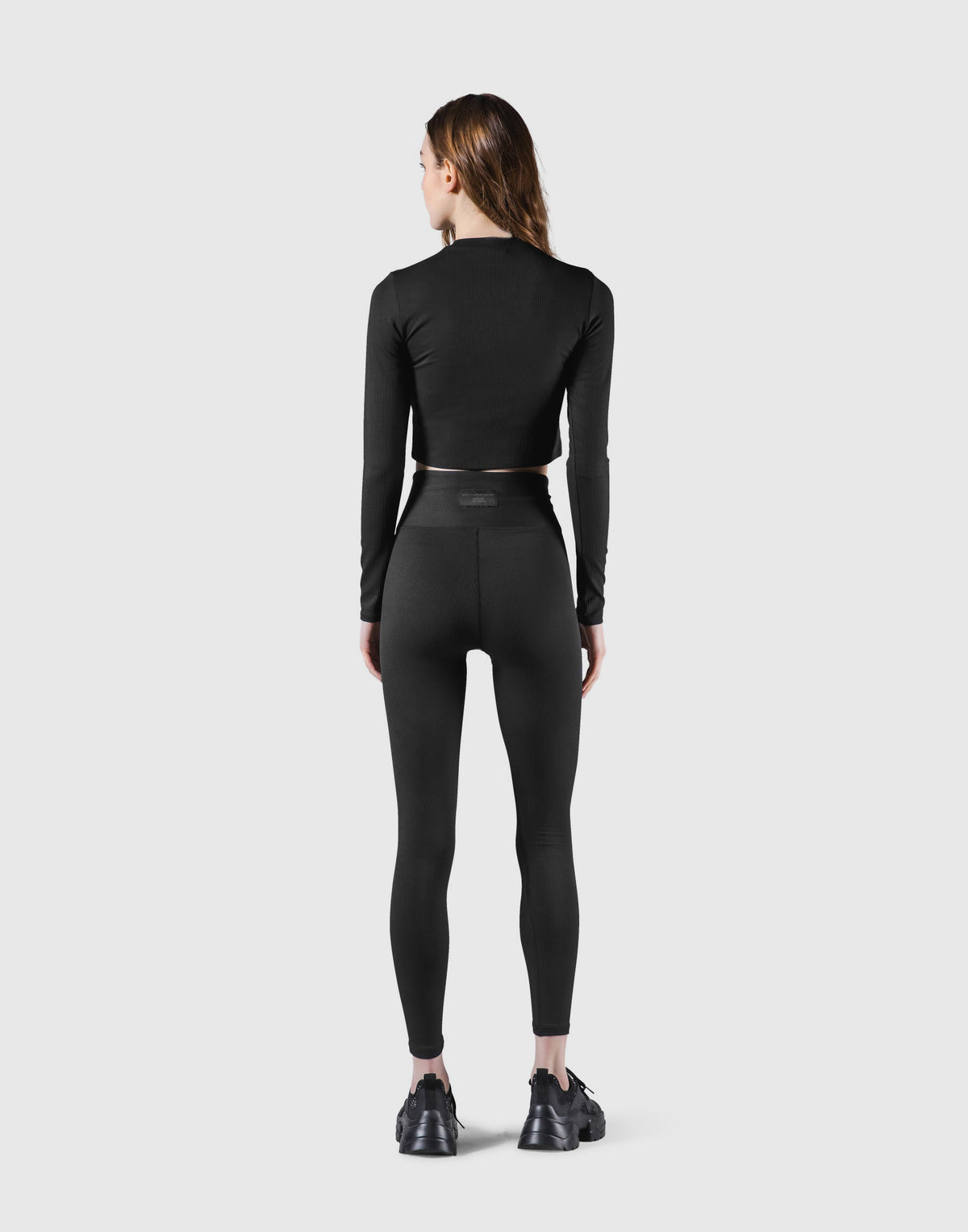 Ribbed Long Sleeve T-Shirt - Black
