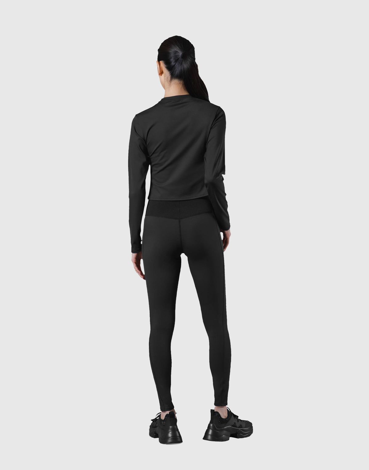 Stretch Slim Long Sleeve T-Shirt - Black