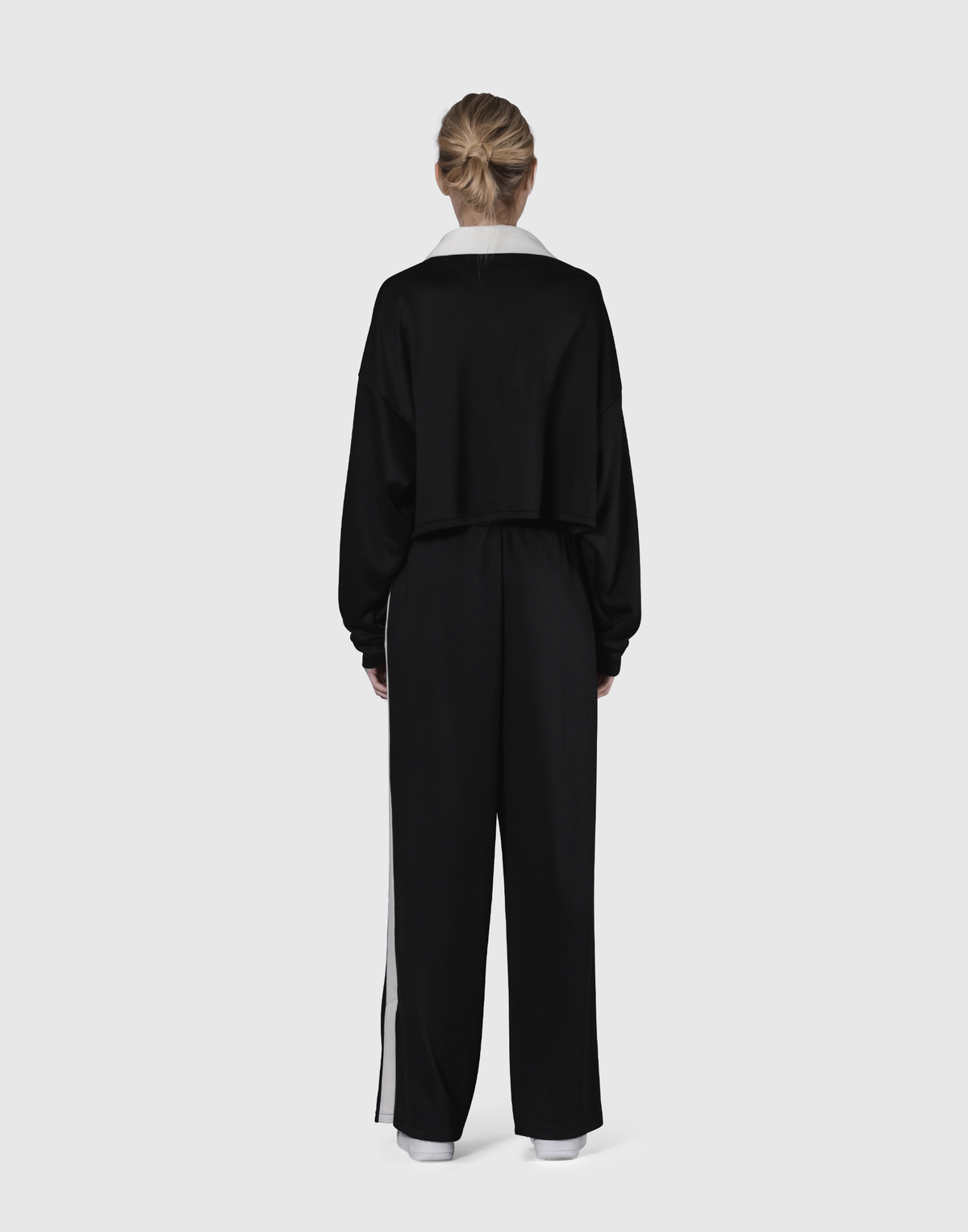 Cropped Rugby Shirt - Black