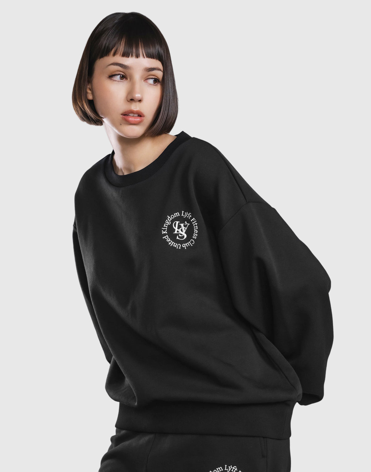 Sorona® Ring Logo Crewneck Sweat - Black