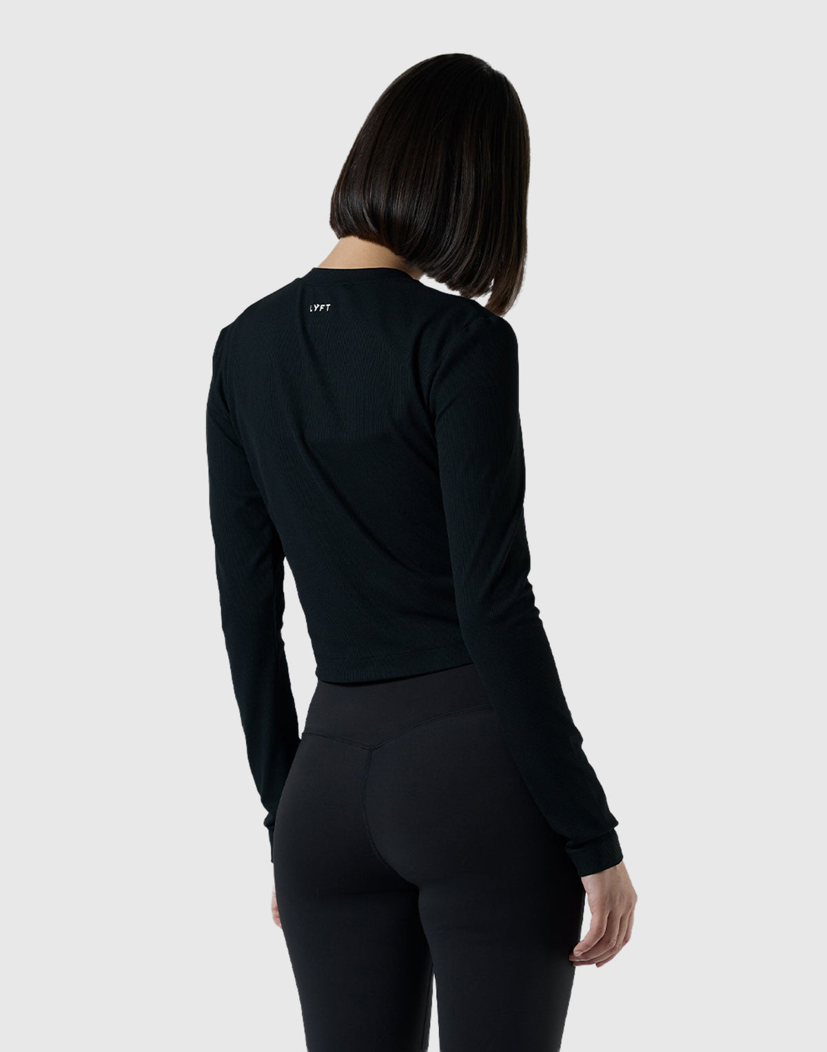 Stretch Crewneck Cardigan - Black