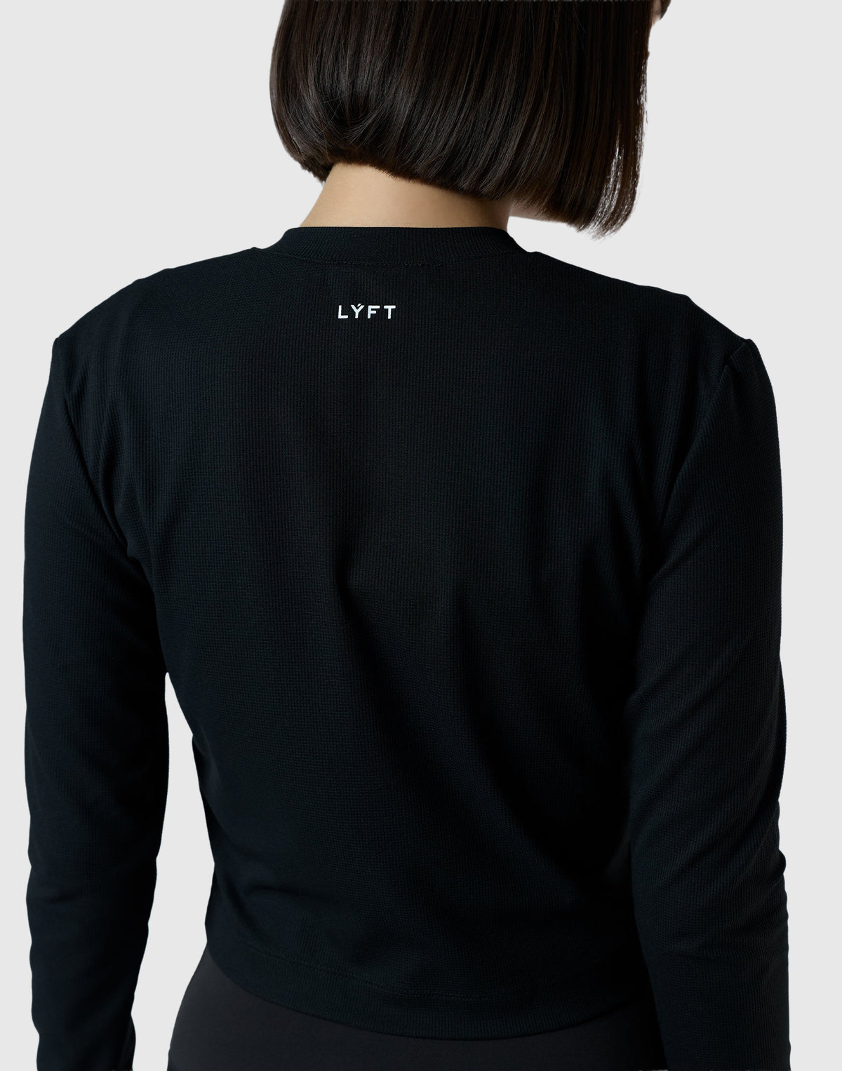 Stretch Crewneck Cardigan - Black