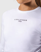 LÝFT × atmos pink Shirring Logo Tops - White