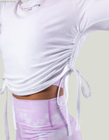 LÝFT × atmos pink Shirring Logo Tops - White