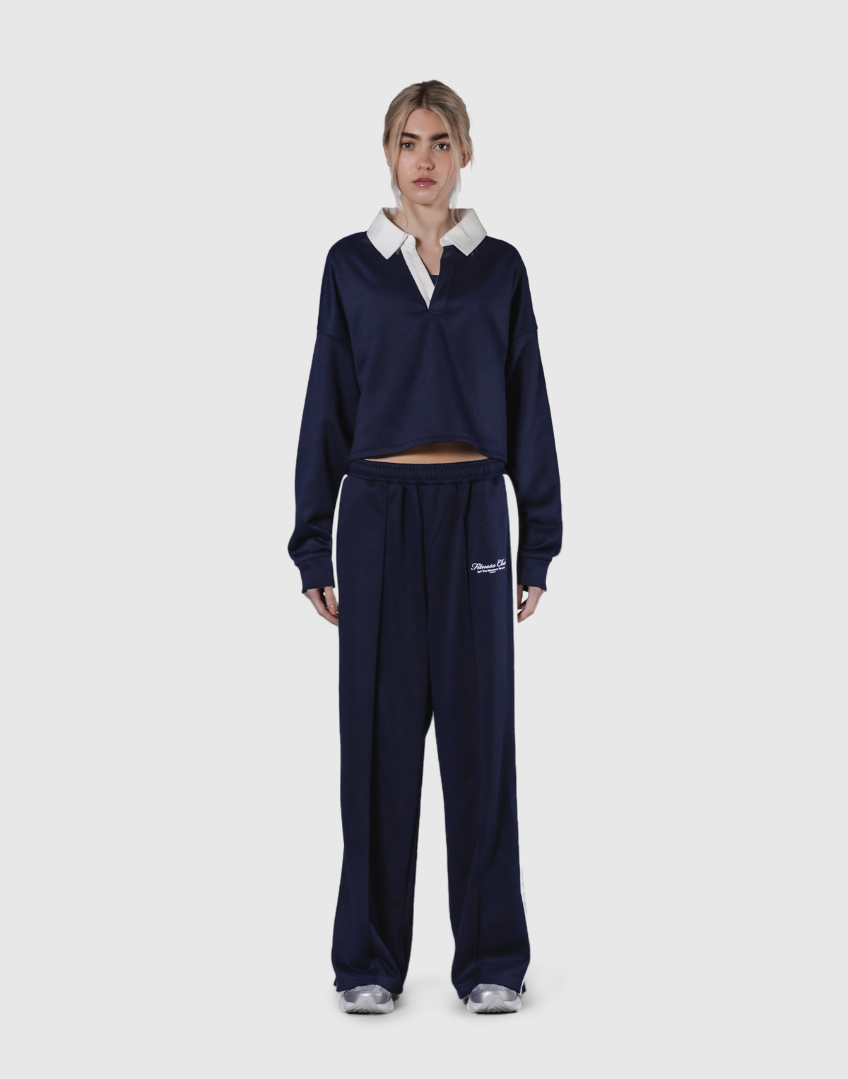 Cropped Rugby Shirt - Navy