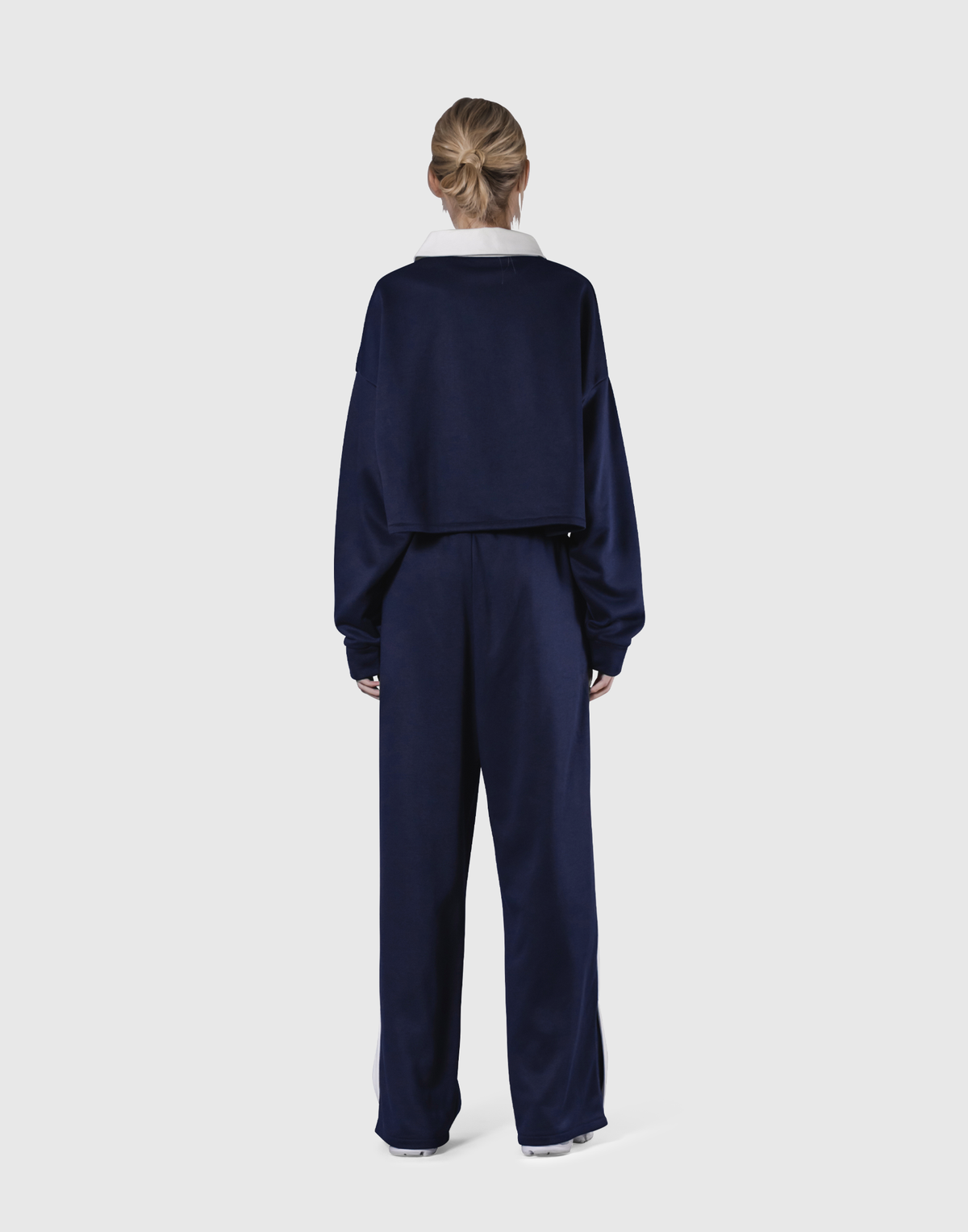 Cropped Rugby Shirt - Navy