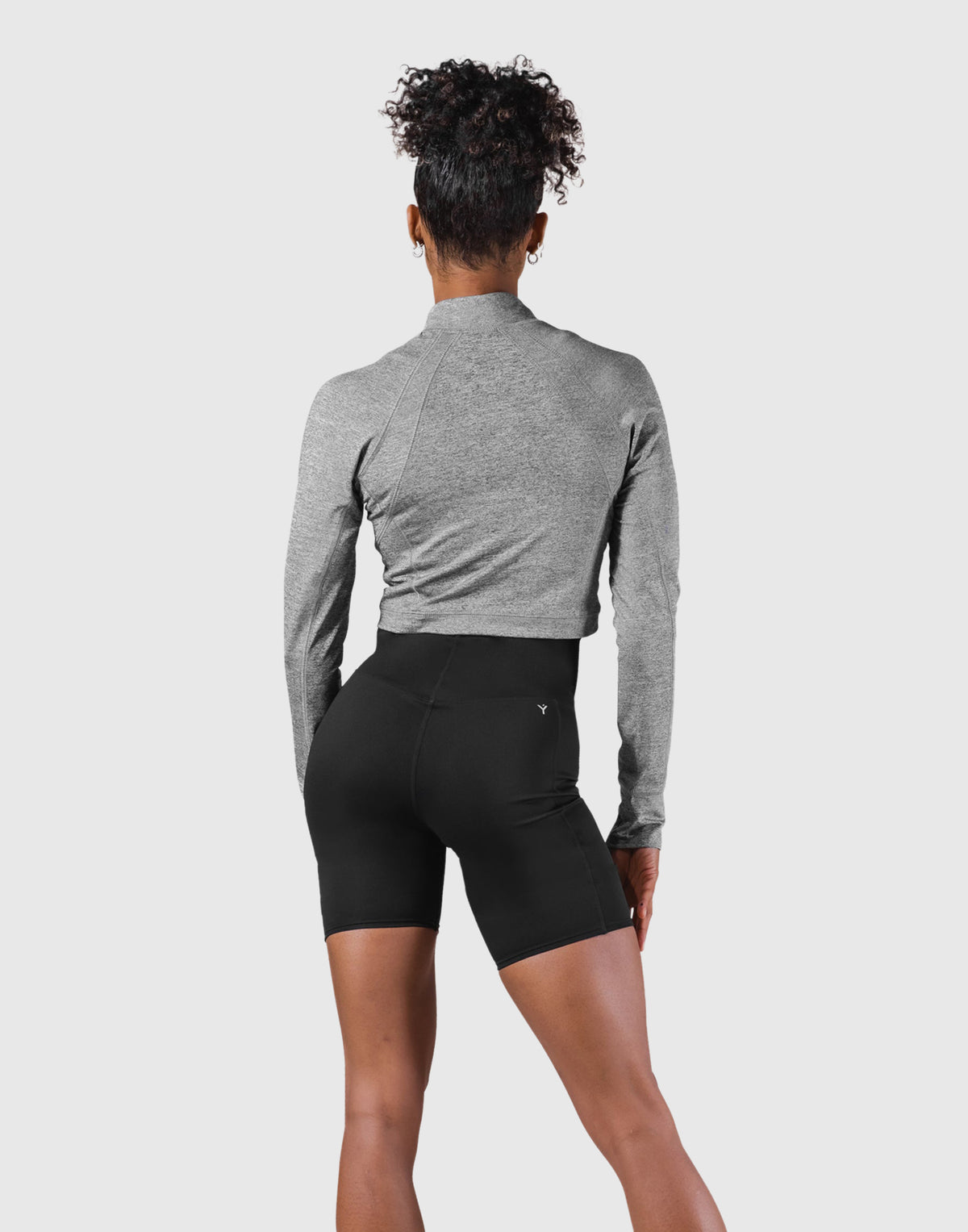 Slim Fit Half Zip Long Sleeve - Grey