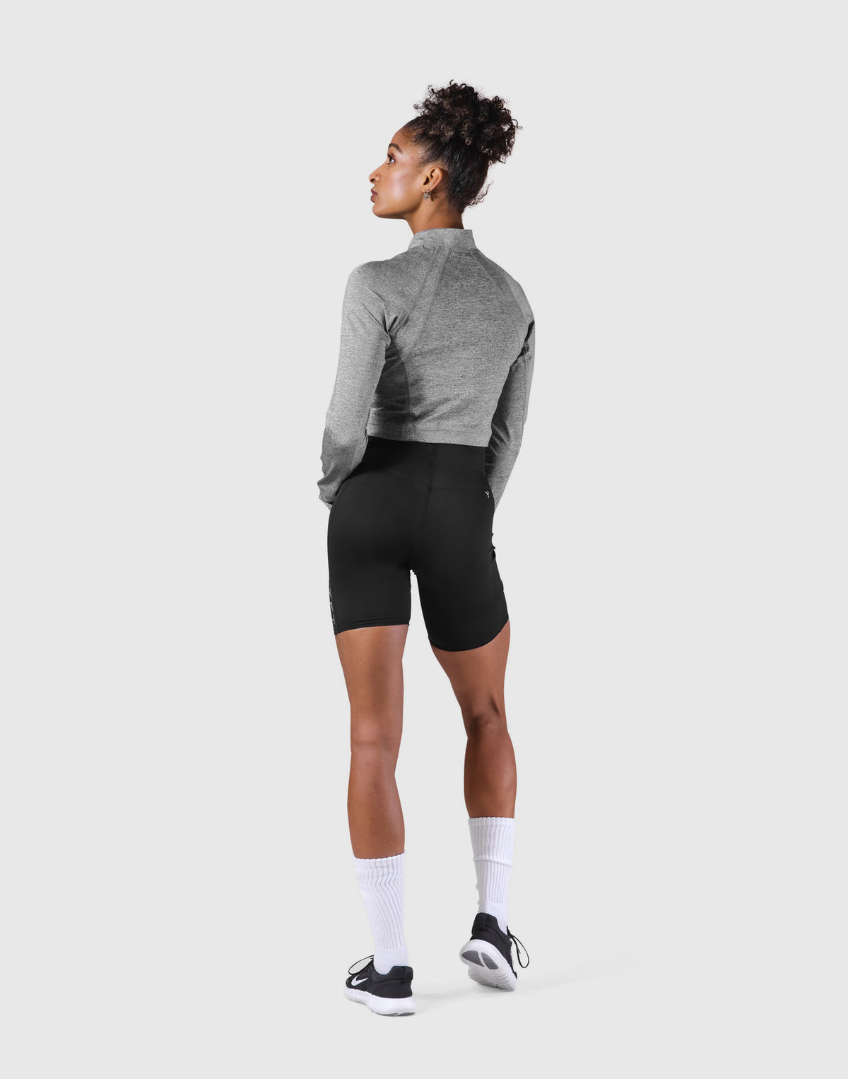 Slim Fit Half Zip Long Sleeve - Grey
