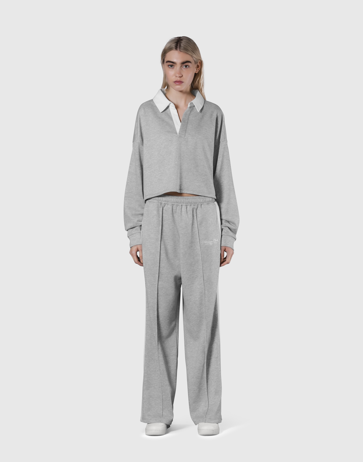 Cropped Rugby Shirt - Grey