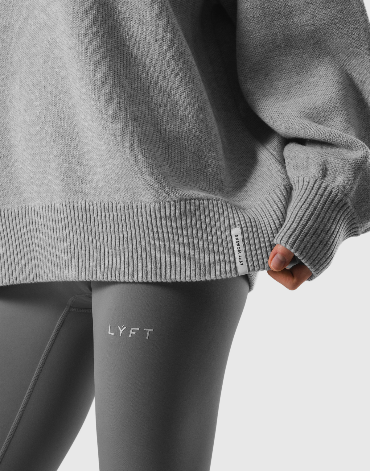 Back Logo Knit Pullover - Grey