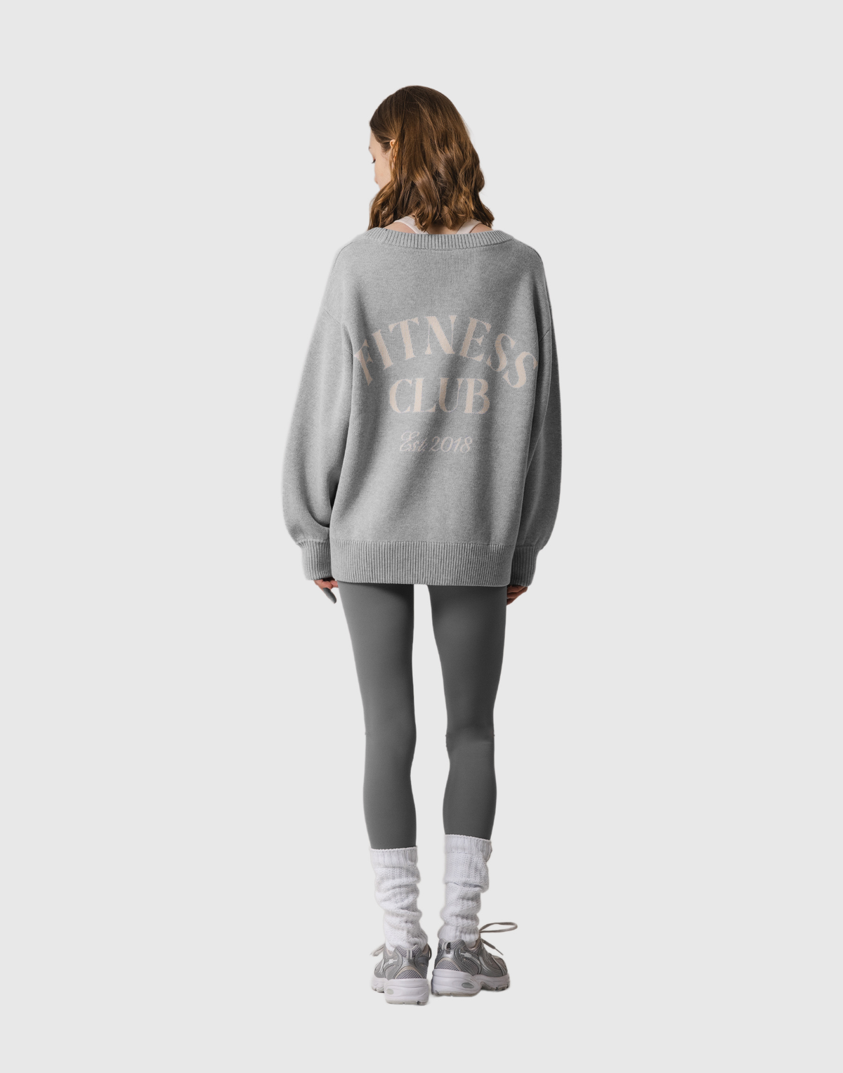 Back Logo Knit Pullover - Grey