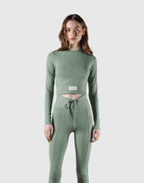 Ribbed Long Sleeve T-Shirt - Melty Green