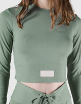 Ribbed Long Sleeve T-Shirt - Melty Green