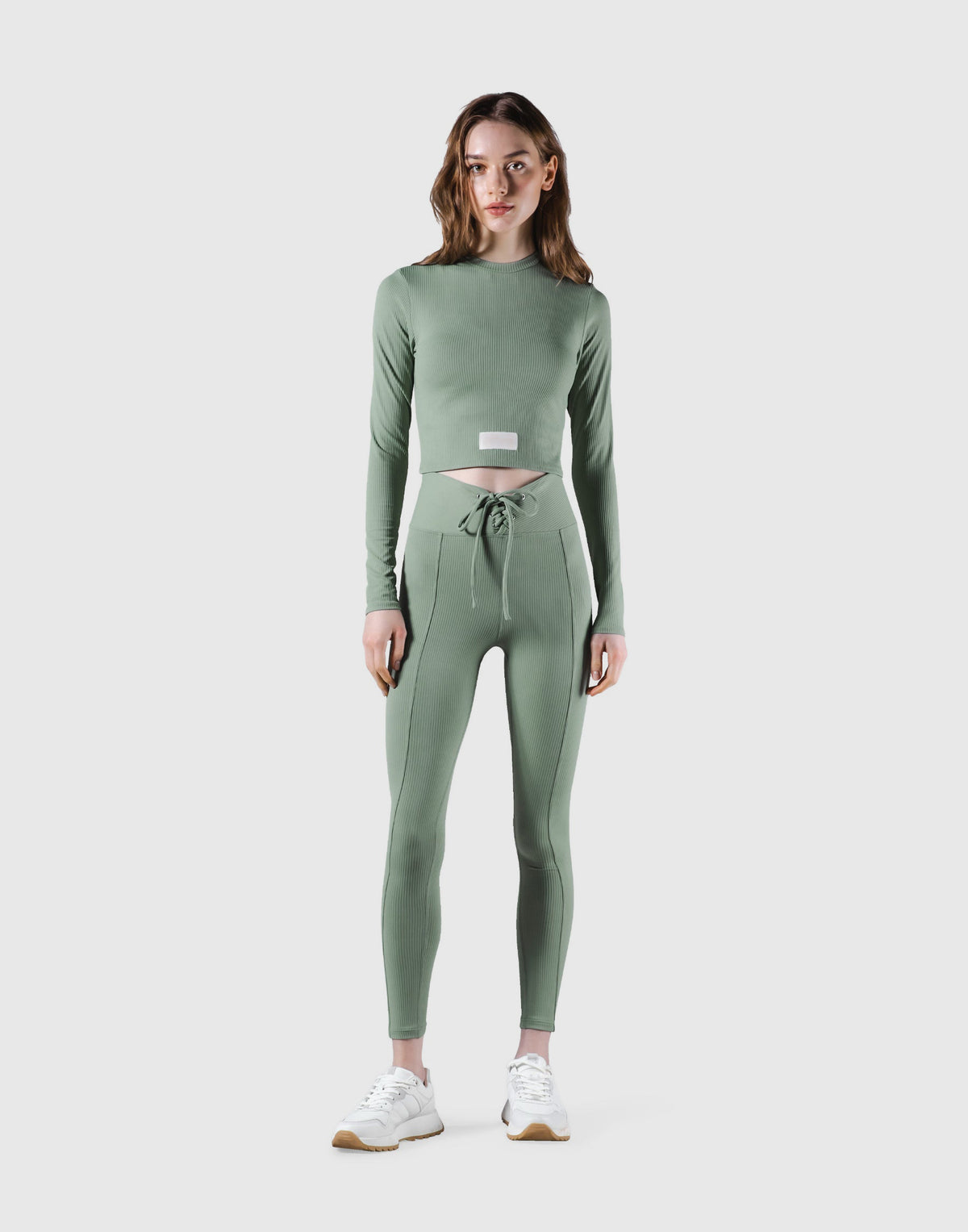 Ribbed Long Sleeve T-Shirt - Melty Green
