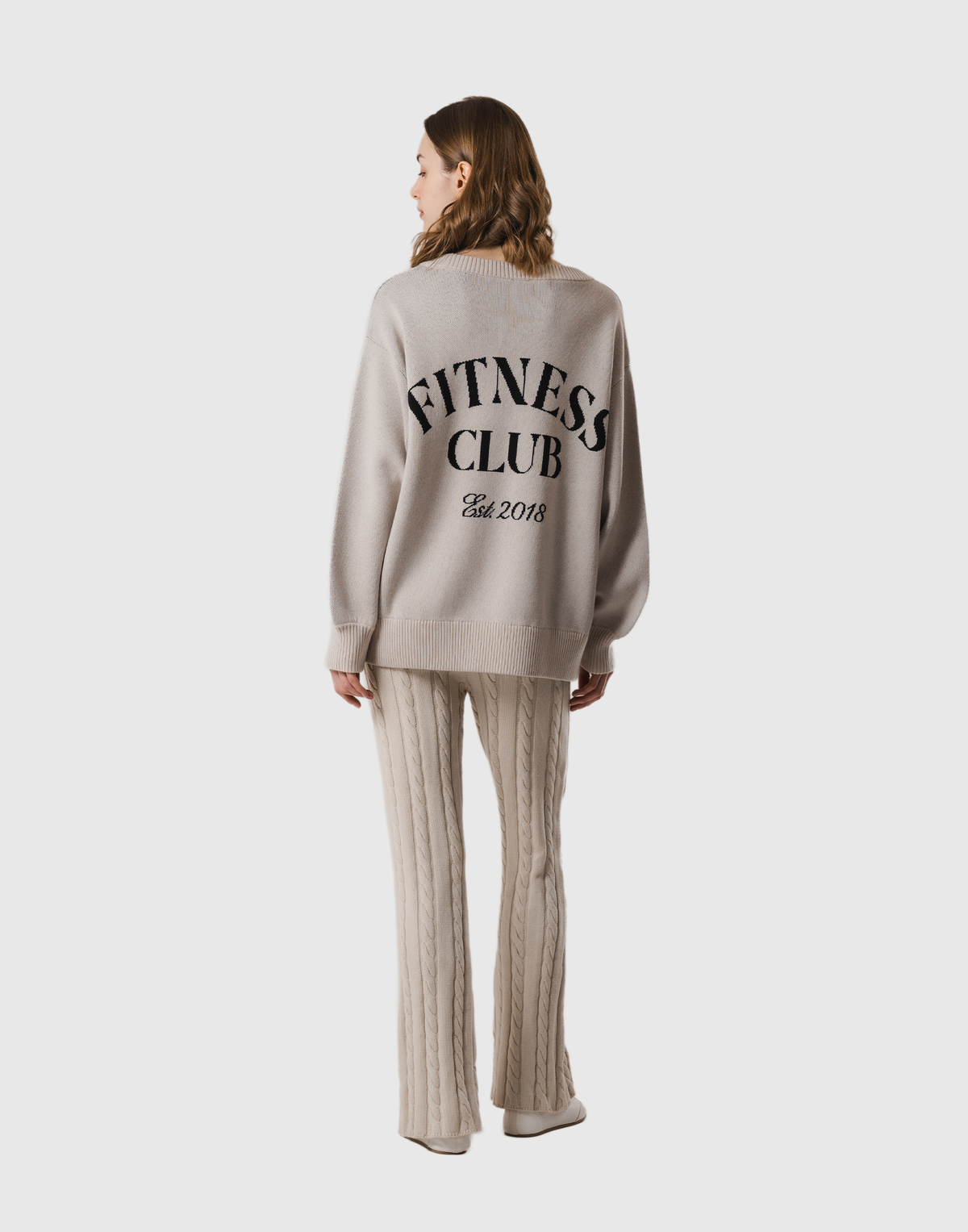 Back Logo Knit Pullover - Ivory