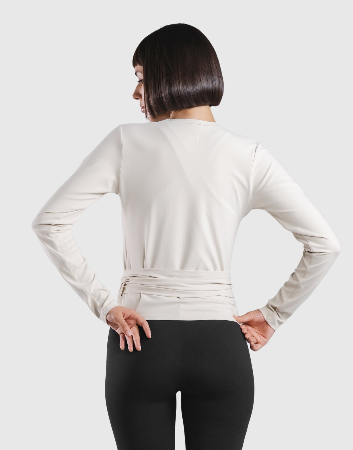 Comfortable Slim Wrap Top - Ivory