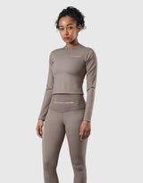 Stretch Slim Long Sleeve T-Shirt - Light Brown