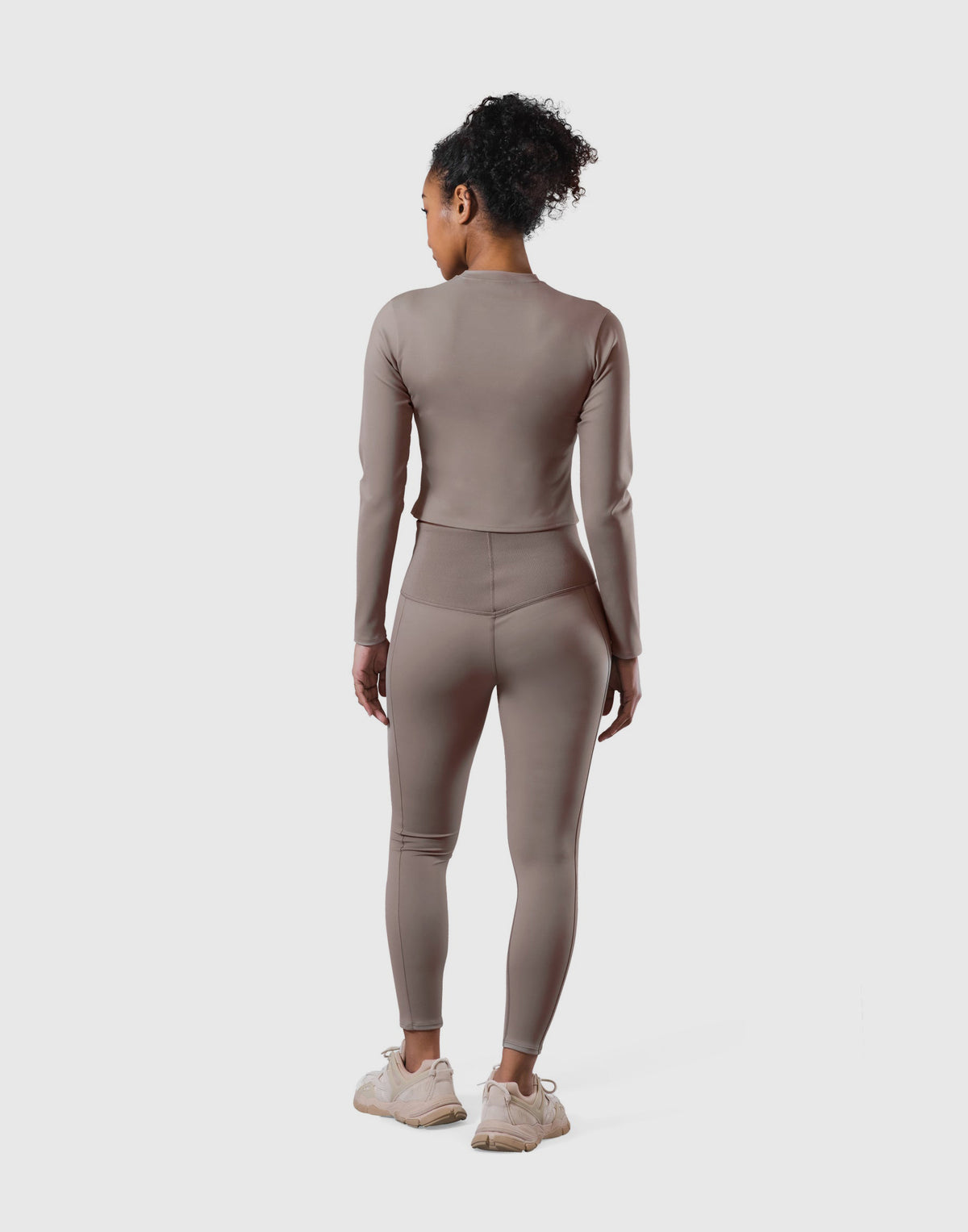 Stretch Slim Long Sleeve T-Shirt - Light Brown