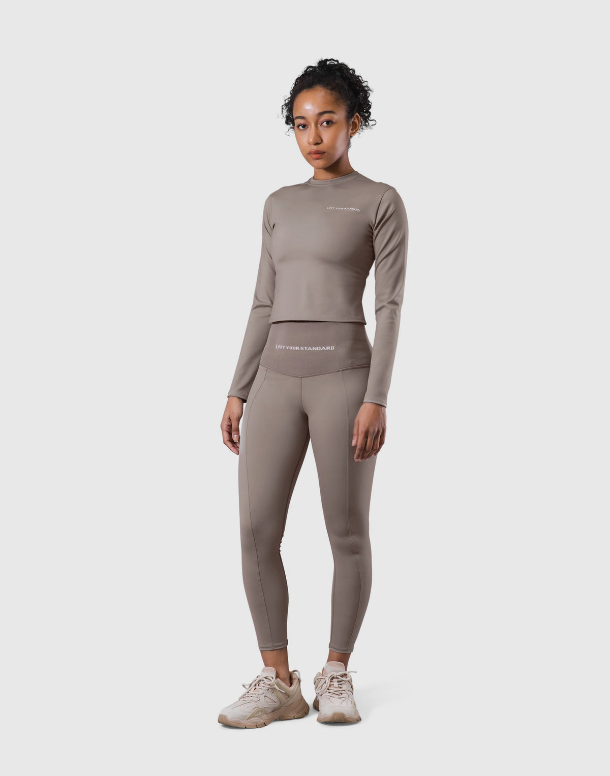 Stretch Slim Long Sleeve T-Shirt - Light Brown