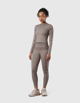 Stretch Slim Long Sleeve T-Shirt - Light Brown
