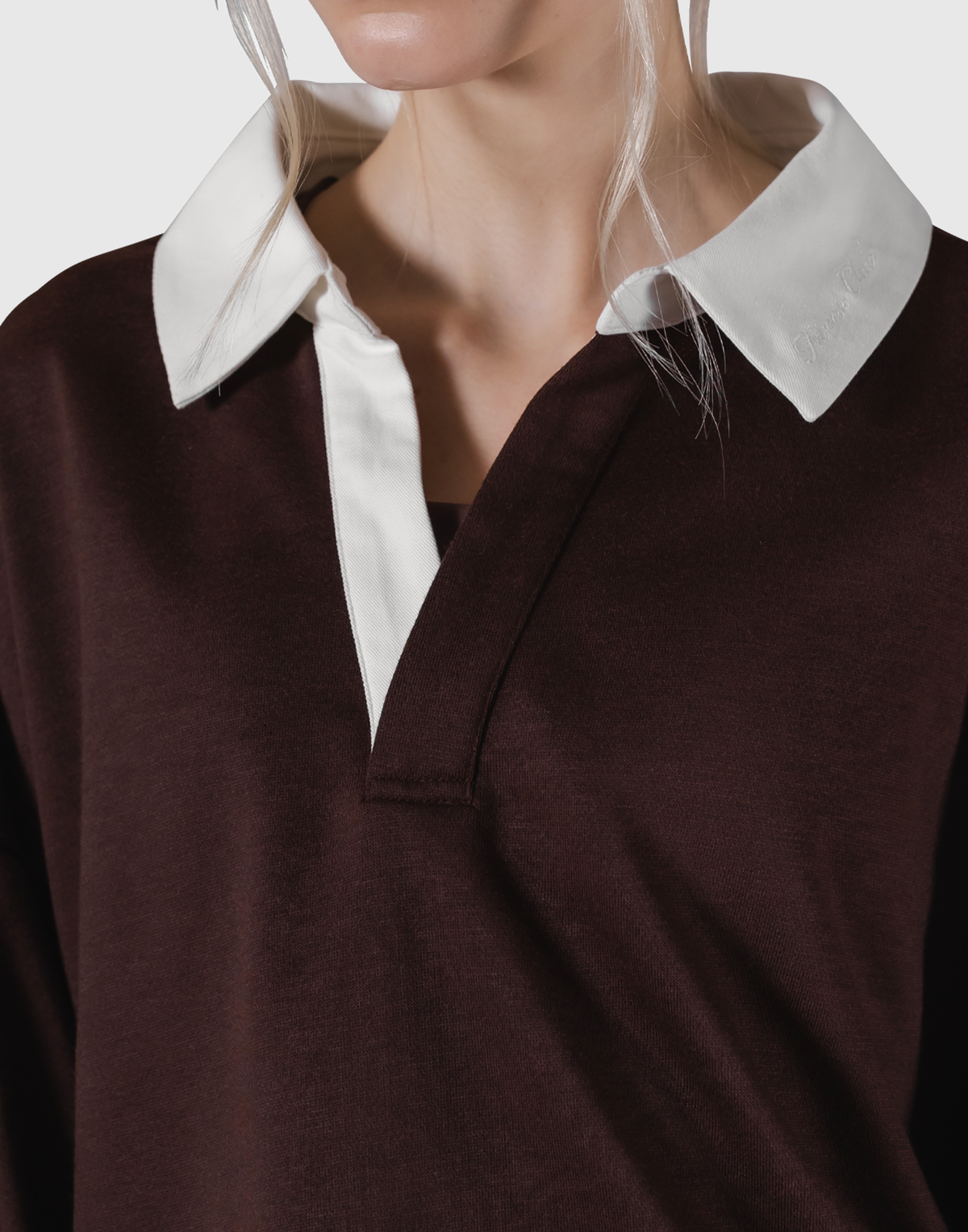 Cropped Rugby Shirt - Brown