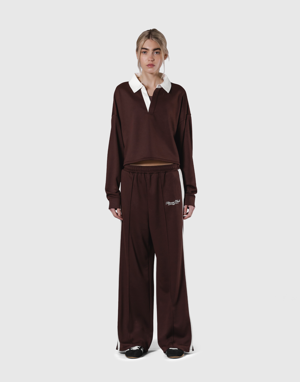 Cropped Rugby Shirt - Brown