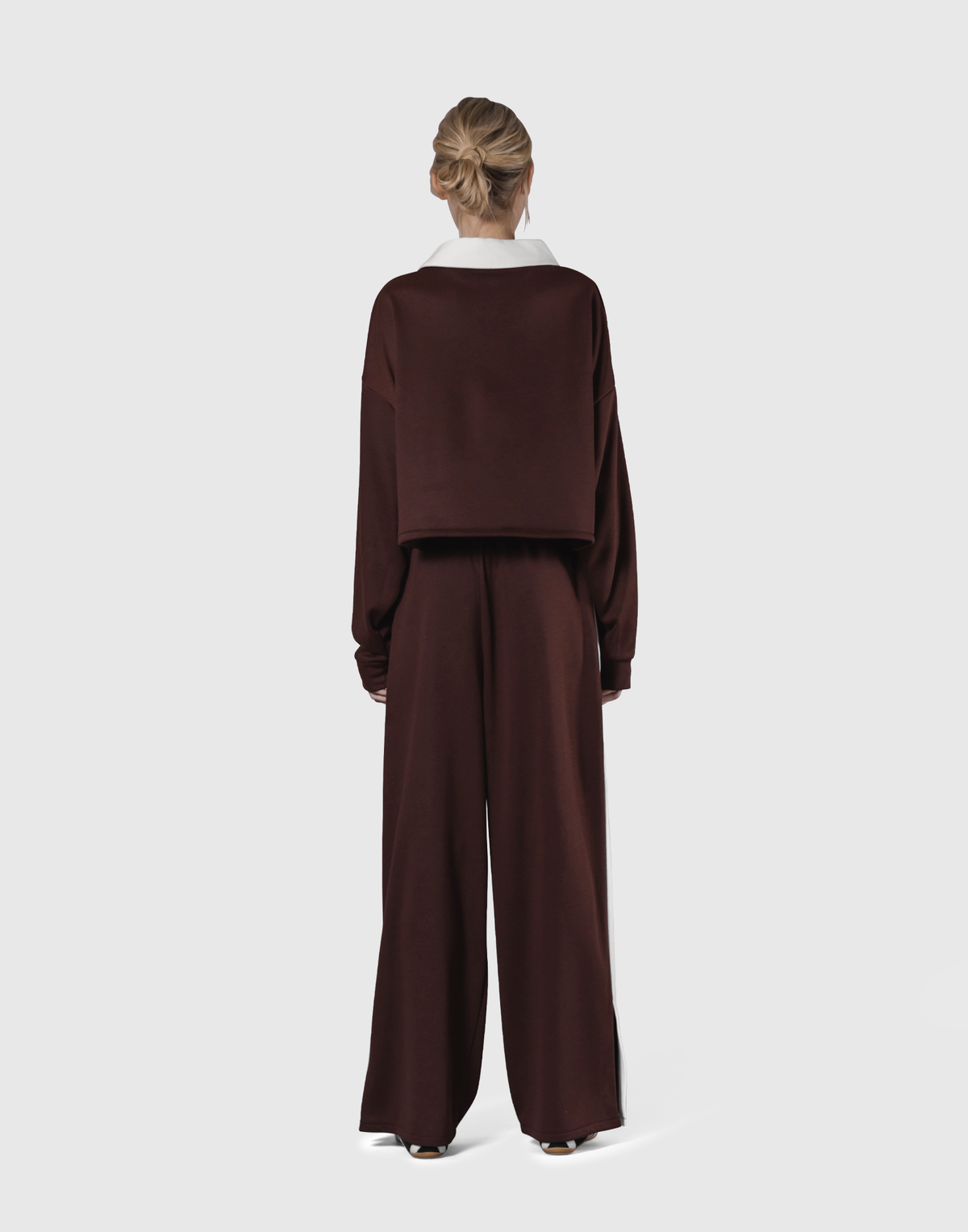 Cropped Rugby Shirt - Brown