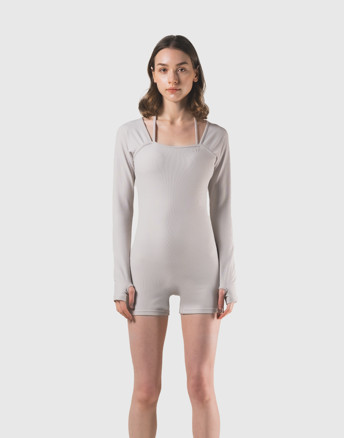 Square Neck Jumpsuit - Beige