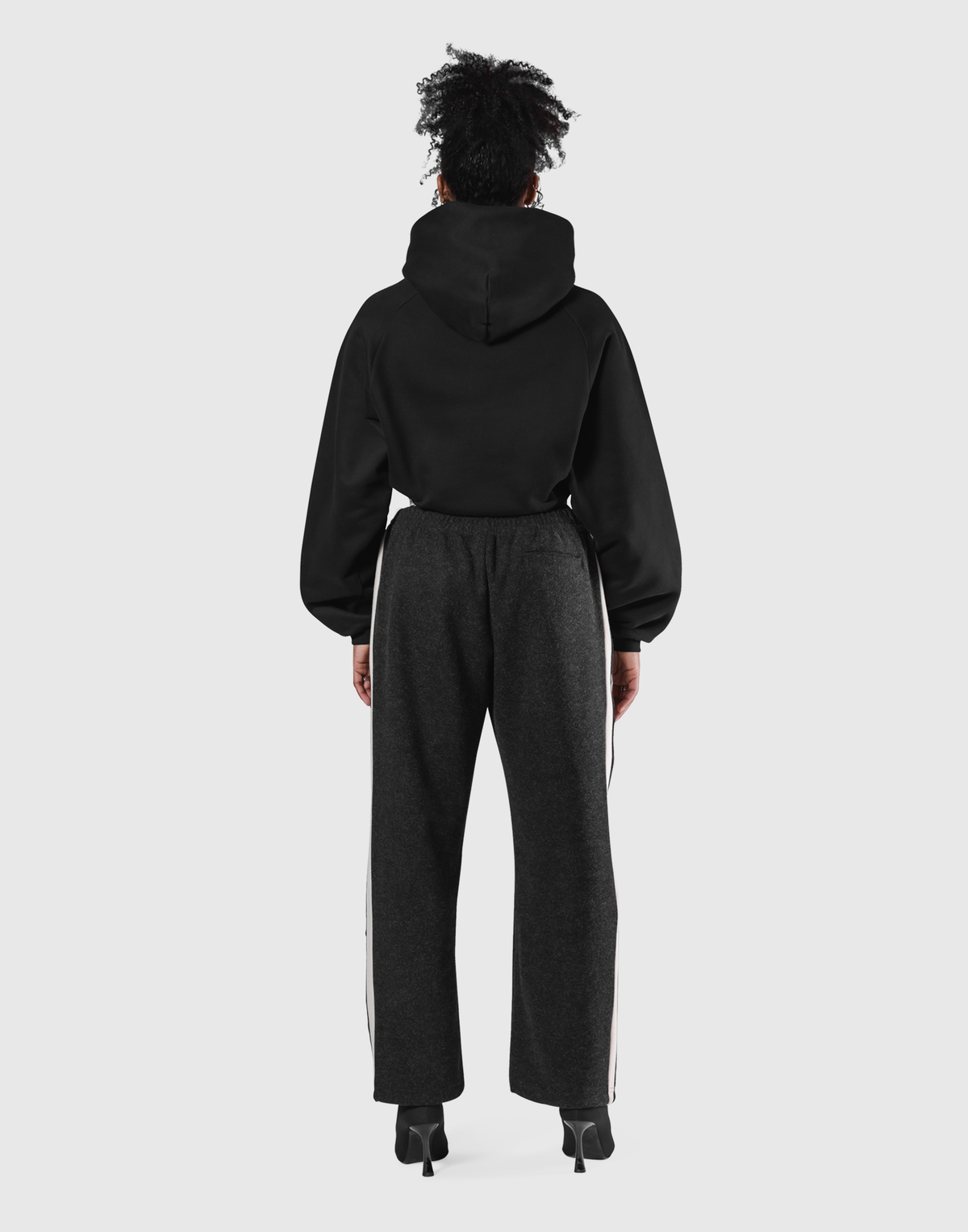 Pile Wappen Cropped Hoodie - Black